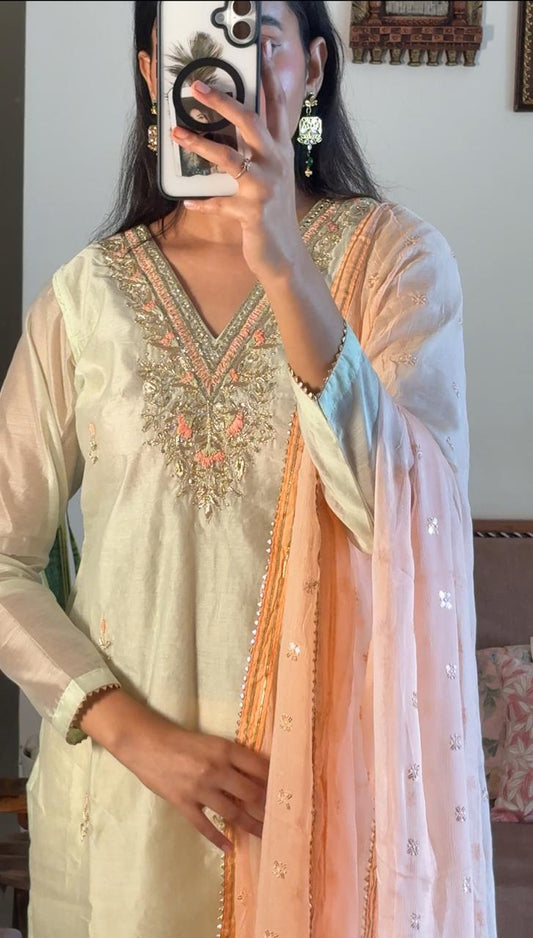 Fairy Like Tissue Silk Suit Set | Sophisticated Fit For Celebrations